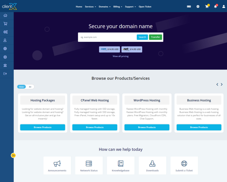CLIENTX WHMCS CLIENT AREA TEMPLATE 3.2.3
